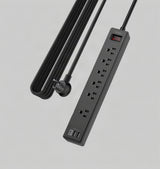 6Ft Surge Protector Power Strip with 6 Outlets & 3 USB Ports, Black