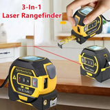 Laser Tape Measure 3 in 1 Digital Tape Measure High Precision Laser Rangefinder Steel Tape Measure