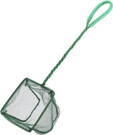 Aquarium Fish Net with Braided Metal Handle Square Net with Soft Fine Mesh Sludge Food Residue Wastes Skimming Cleaning Net for Fish Tanks Small Koi Ponds and Pools