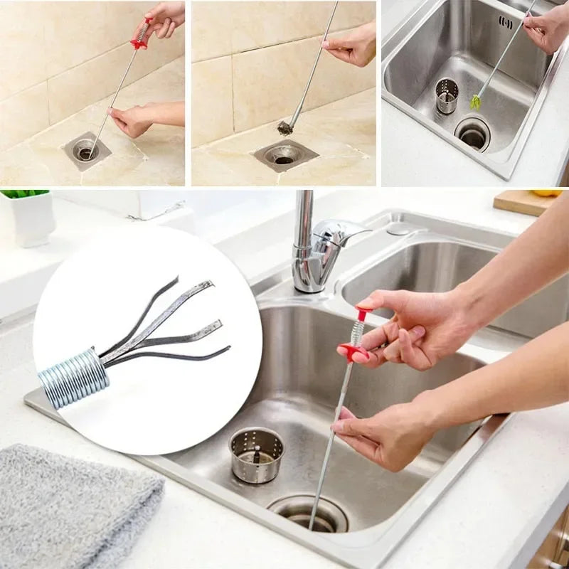 60cm Sink Drain Clog Remover Tool for Effective Hair and Debris Clearance in Showers and Downspouts