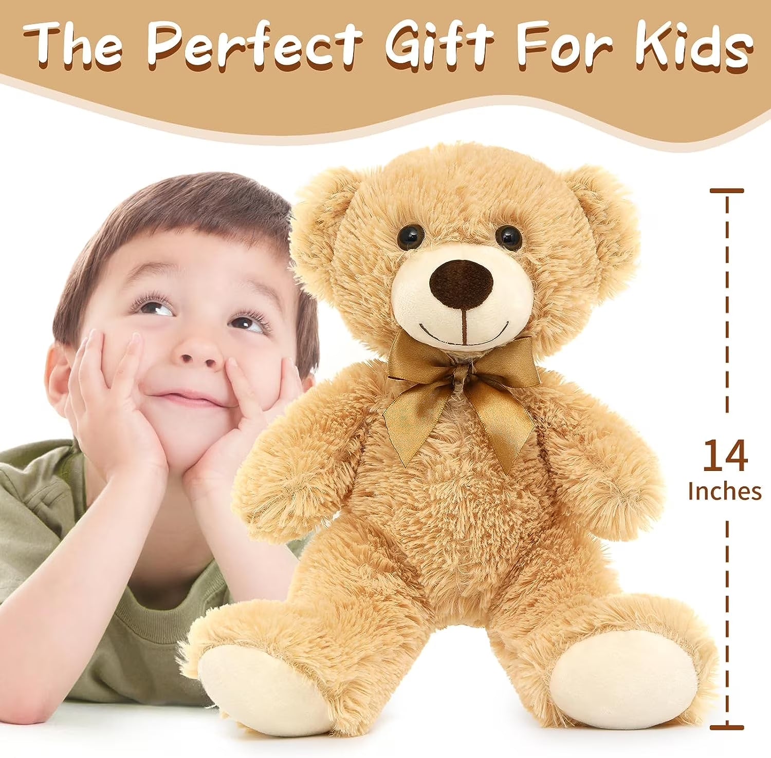 12 Packs Teddy Bear 14" Bulk Stuffed Animals Baby Shower Plush Toy