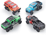 Pick-Up Trucks Open Door Die Cast Metal Toy Cars Pull Back 4 Pack