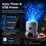 Dynamic Rotating LED Ocean Projector Light, USB Rechargeable Night Light with Adjustable Brightness