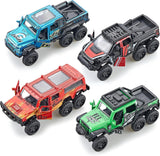 Pick-Up Trucks Open Door Die Cast Metal Toy Cars Pull Back 4 Pack