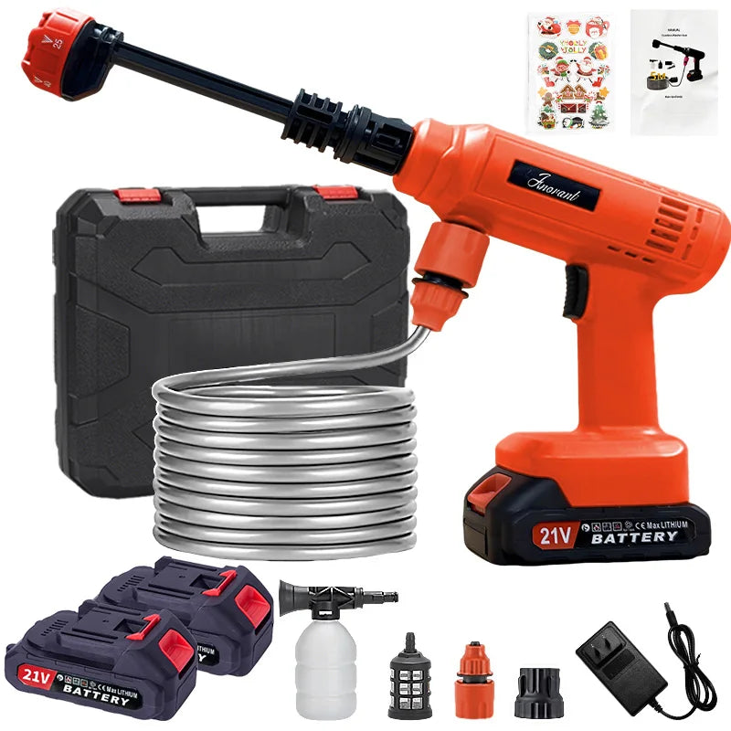 Electric Cordless High Pressure Car Wash Gun Washer Supplies Spray Cleaner Car Wash Cleaning for Car, Truck, Boat & More