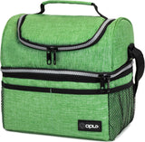 Insulated Lunch Bag for Men Women, Double Decker Leakproof, Teal Blue