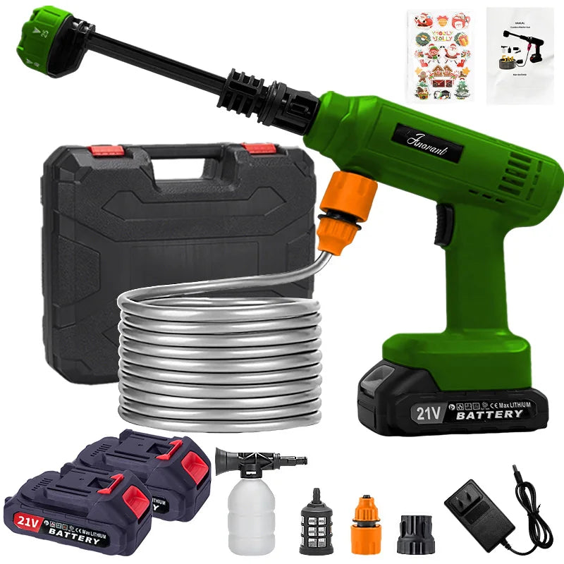 Electric Cordless High Pressure Car Wash Gun Washer Supplies Spray Cleaner Car Wash Cleaning for Car, Truck, Boat & More