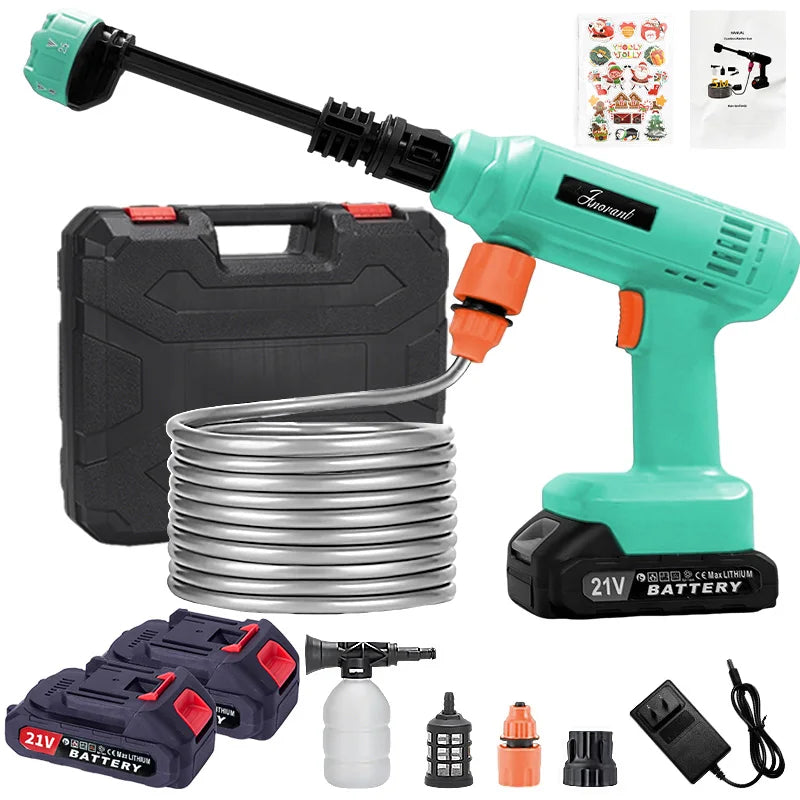 Electric Cordless High Pressure Car Wash Gun Washer Supplies Spray Cleaner Car Wash Cleaning for Car, Truck, Boat & More