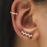 VAGZEB Bohemian NO Piercing Crystal Rhinestone Ear Cuff Wrap Stud Clip Earrings for Women Girl Trendy Earrings Jewelry Bijoux