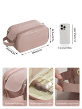 Portable Makeup Bag, Travel Cosmetic Bag, Back to School, Travel Accessories, Zipper Makeup Organizer Pouch, Versatile Storage Bag for Skincare, Lotion, Cream, Lip Balm, Eyeliners, Makeup Brushes, Stationery, Travel Bag, Makeup Tool Organizer