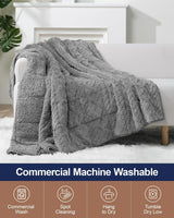 Cottonblue Weighted Blanket for Adults Queen Size 6.61 Pound, Soft Fluffy Sherpa Fleece Jacquard Weighted Blankets Throw 27"X40" for Sleep Relax, Fuzzy Warm Arch Heavy Blanket for Bed Couch, Gray