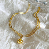 Double Layer Anklet for Women — 18K Gold Plated, Layered Chain, Tarnish-Free