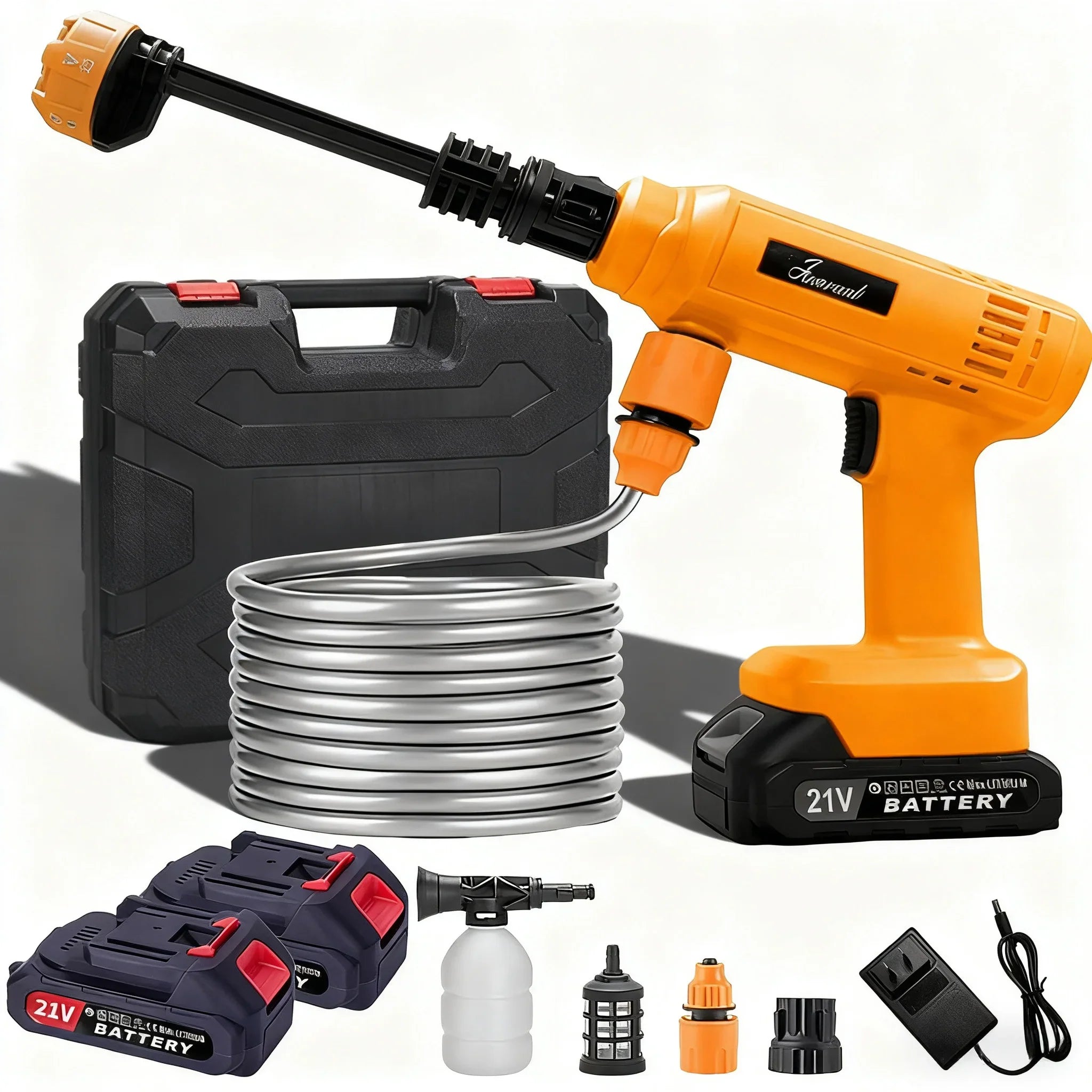Electric Cordless High Pressure Car Wash Gun Washer Supplies Spray Cleaner Car Wash Cleaning for Car, Truck, Boat & More