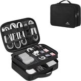Electronics Organizer Travel Case, Cable Organizer Bag, Black