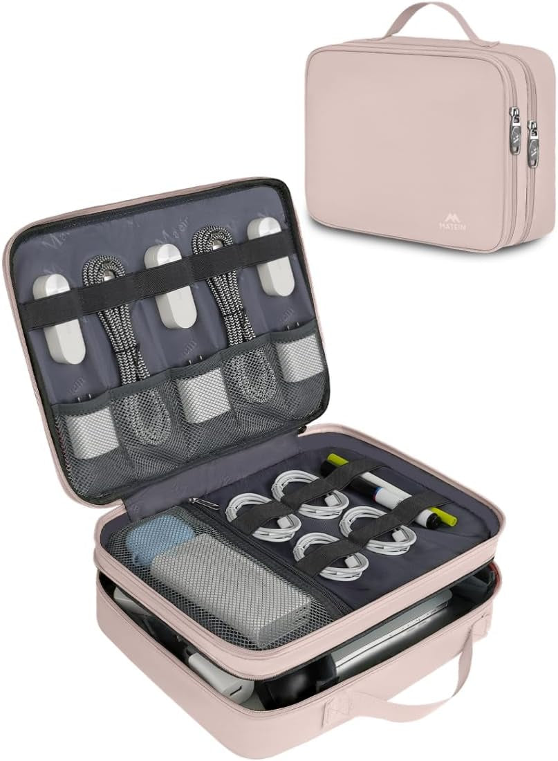 Electronics Organizer Travel Case, Cable Organizer Bag, Black
