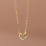 Circle Heart Necklace for Women — 18K Gold Plated, Dainty Layering Necklace