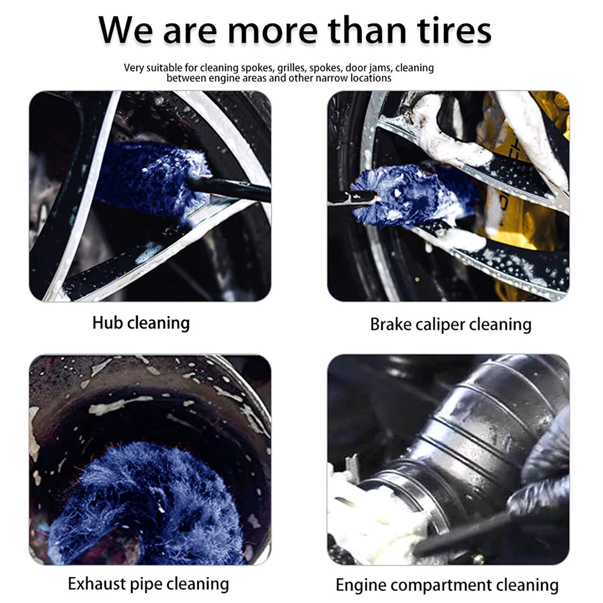 Car Wheel & Tire Cleaning Brush – Soft Bristle Alloy Wheel Cleaner