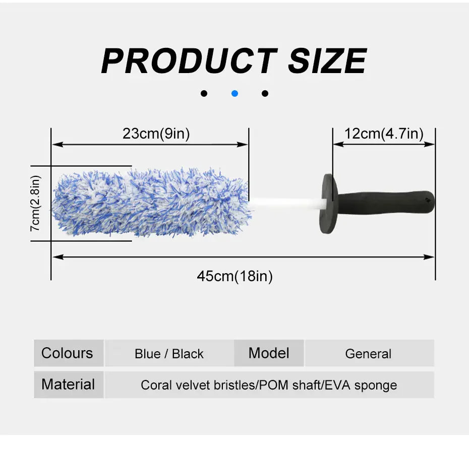 Car Wheel & Tire Cleaning Brush – Soft Bristle Alloy Wheel Cleaner