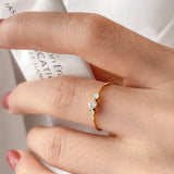 Diamond CZ Stacking Ring for Women — 18K Gold Plated, Pave Diamond Style, Adjustable