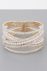 Multi Cross Jewel Cuff Bracelet