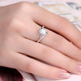 Round CZ Engagement Ring for Women — 925 Sterling Silver, Brilliant Cut Cubic Zirconia