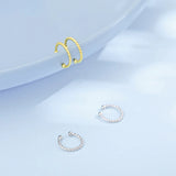 Twisted Cuff Earrings for Women — 925 Sterling Silver, 18K Gold Plated, No Piercing Needed