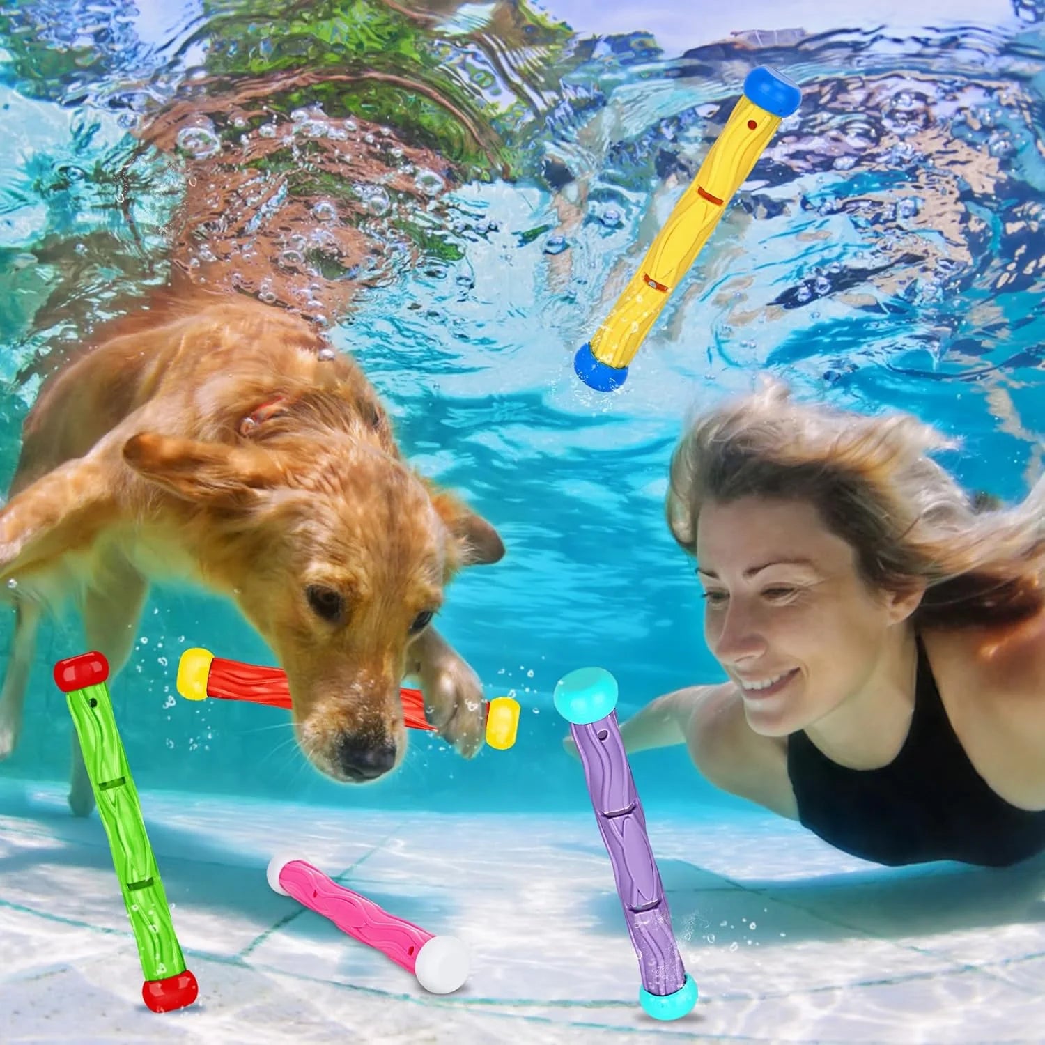 Pool Toys for Kids Ages 4-8, 8 Pcs Underwater Training Pool Diving Toys Dive Sticks Set, Swimming Pool Toys for Kids Ages 8-12 for Fun Summer Water Games