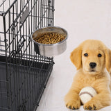 1Pc M Size Stainless Steel Dog Bowl Pets Hanging Food Bowl Detachable Pet Cage Food Water Bowl with Clamp Holder