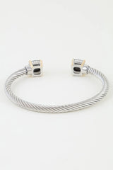 Open Cubic Twisted Cuff Bracelet