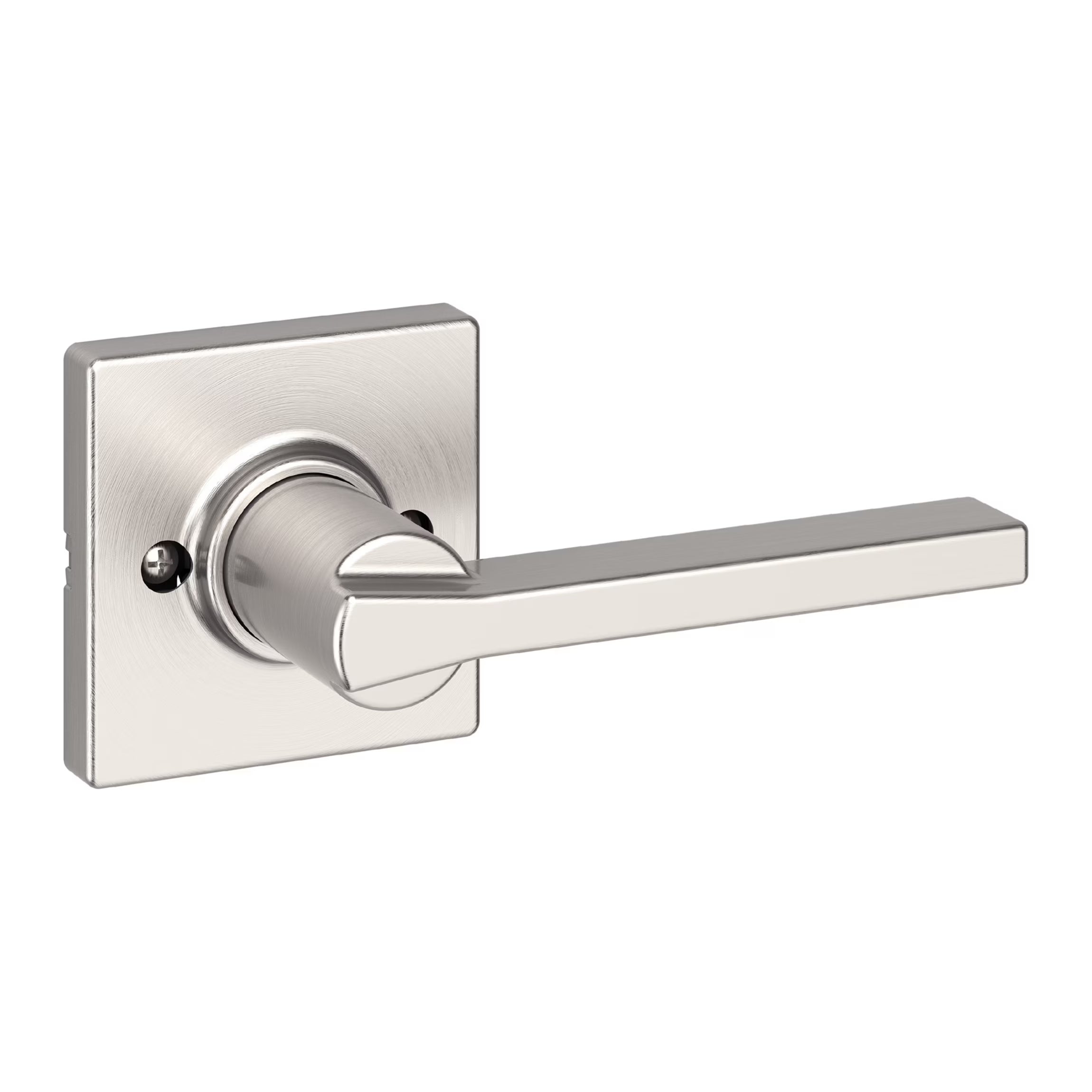 Casey Square Half-Dummy Lever Doorknob Satin Nickel