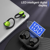 Wireless Earbuds, Bluetooth 5.3 Sports Headphones with Earhooks Stereo Deep Bass Noise Cancelling Earphones 48H Playtime LED Display IPX7 Waterproof Earbud with Mic Headset for Workout Running