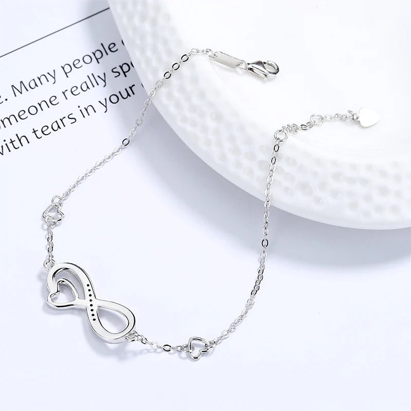 Heart Chain Bracelet for Women — 18K Gold Plated, Infinite Heart Link, Gift-Ready