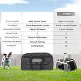 Cat Carrier with Wheels, Rolling Pet Carrier with Telescopic Handle and Shoulder Strap, Dog Carrier with Wheels for Pets under 35 Lbs, with 1 Folding Bowl, Black