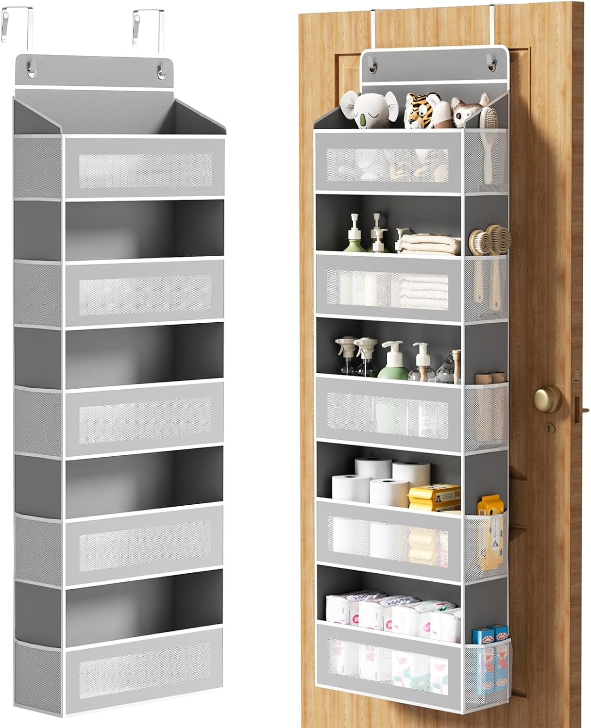 5-Tier Over-the-Door Organizer – Hanging Storage with 10 Side Pockets
