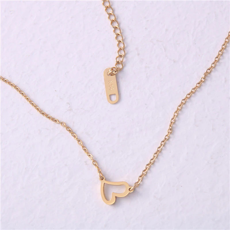 Initial Love Necklace for Women — 18K Gold Plated, Personalized Letter Pendant
