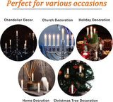 Flameless LED Taper Candles with Clips, 4” Battery Operated Window Candles with Remote Timer Mini LED Chandelier Candlesticks for Home Decor Wedding Church Party & Tree Lighting,6 Pack,Beige