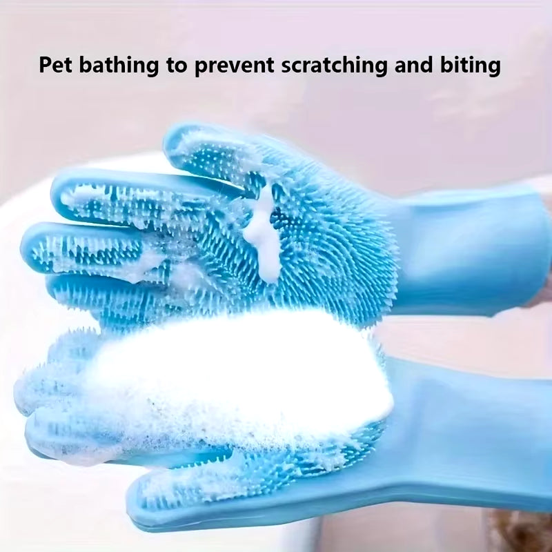 Silicone Pet Grooming Glove – Hair Removal & Bath Brush