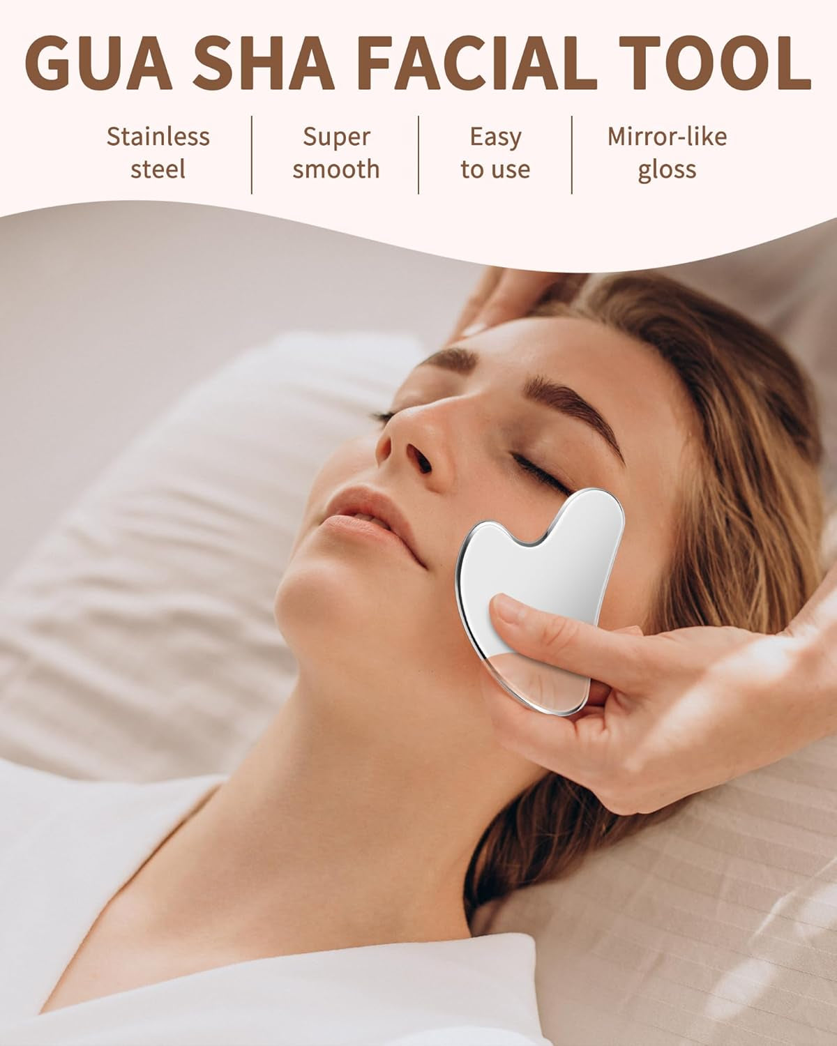 Stainless Steel Gua Sha Tool – Face & Body Massager