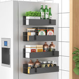 Metal Magnetic Spice Rack for Refrigerator Black, 4 Pack