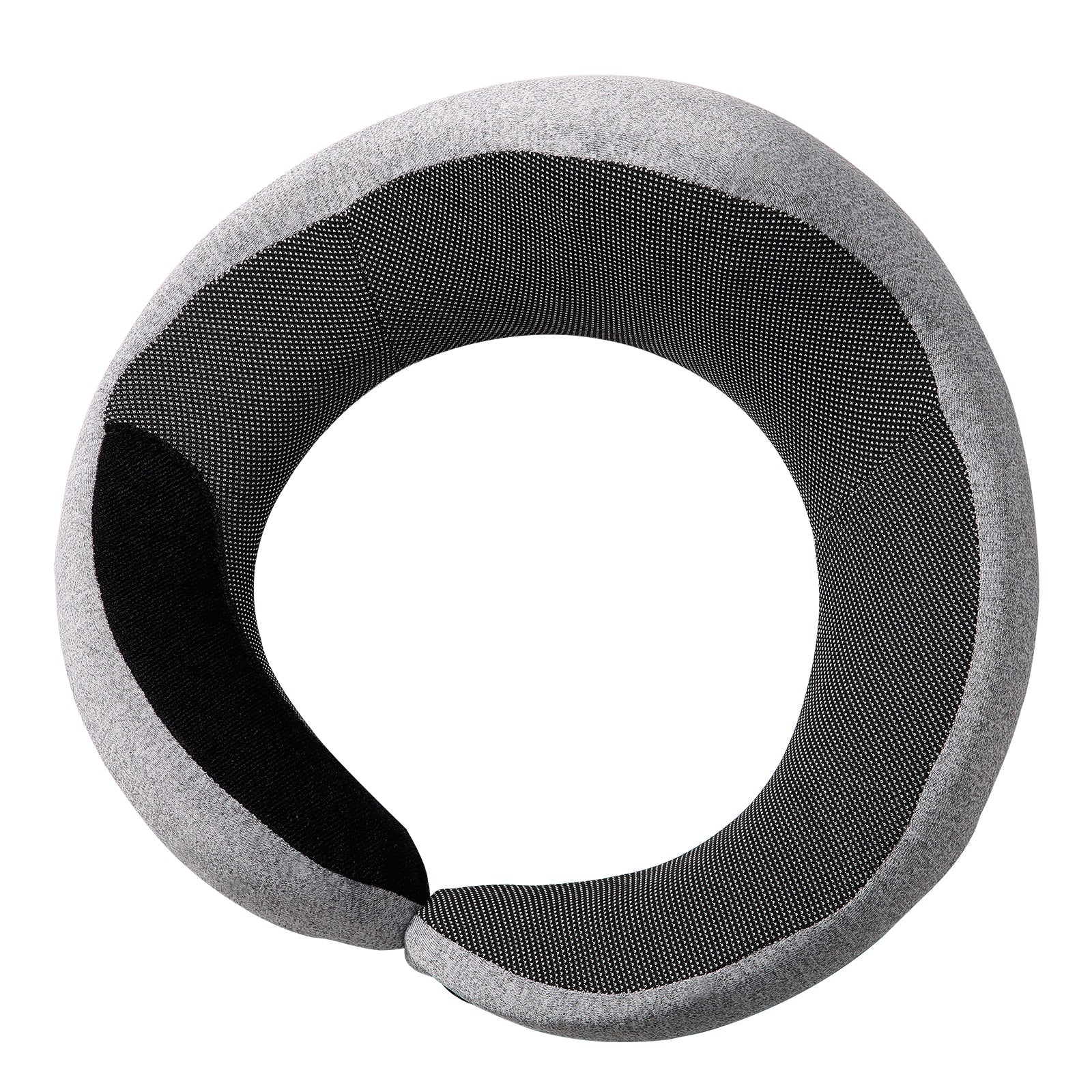 Travel Pillow, Double-Layered 3D Support Neck Pillow for Traveling, 360¡Ã Flexible Rotation Upgraded Memory Foam Travel Neck Pillow with Eye Mask, Earplugs, Earplug Case, Storage Bag(Black-Gray)