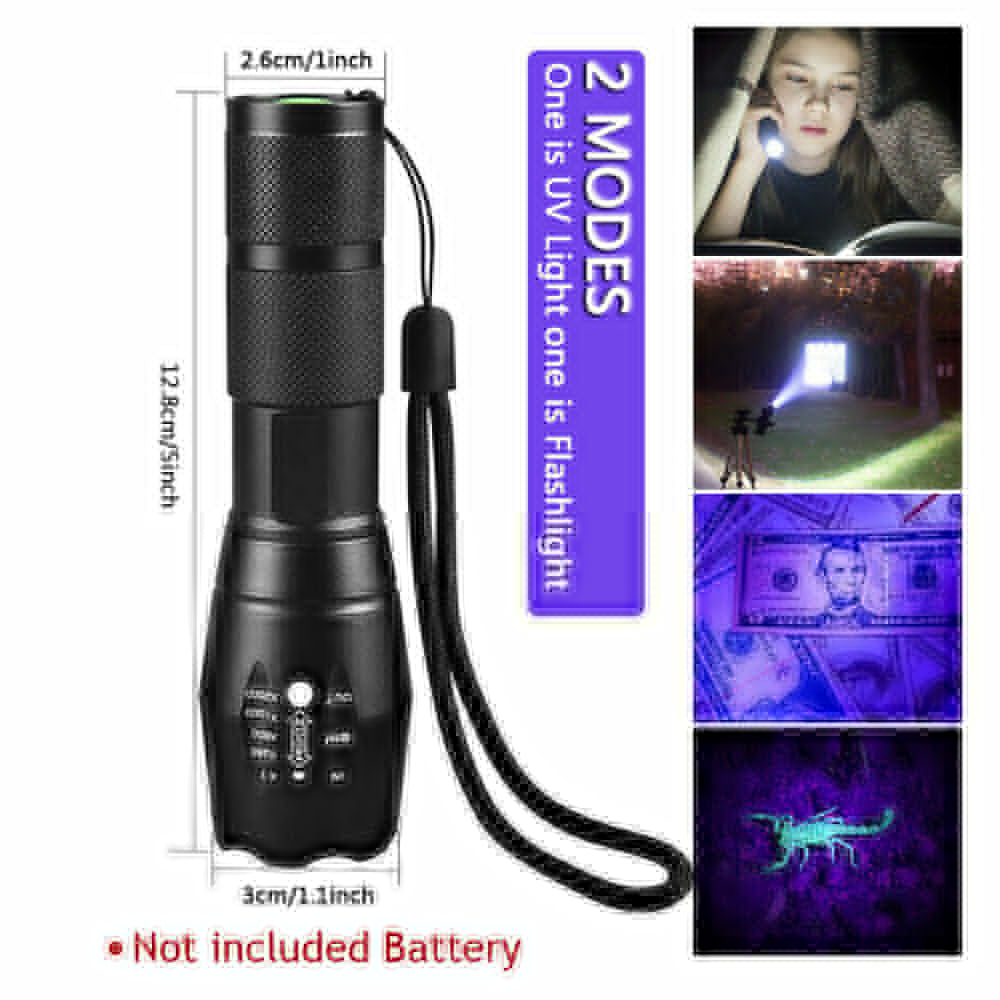 LED UV Torch Flashlight - the Ultimate 395Nm Rechargeable Blacklight for Everyday Use