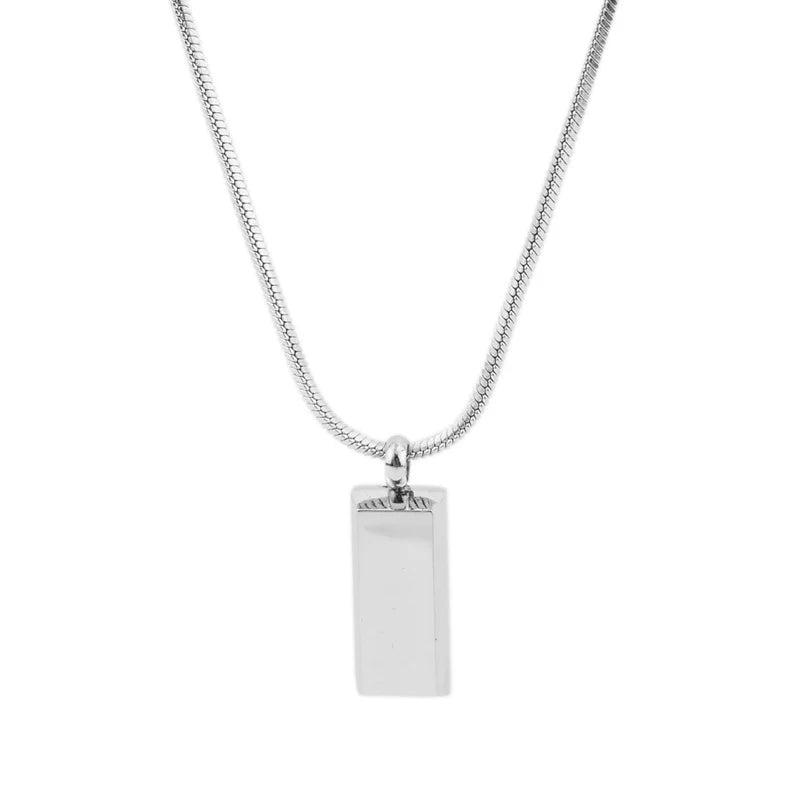 Titanium Steel Small Silver Brick Snake Pendant Gold Brick Snake Bone Chain Unisex Style Exquisite Snake Chain Collarbone Necklace Unique Geometric
