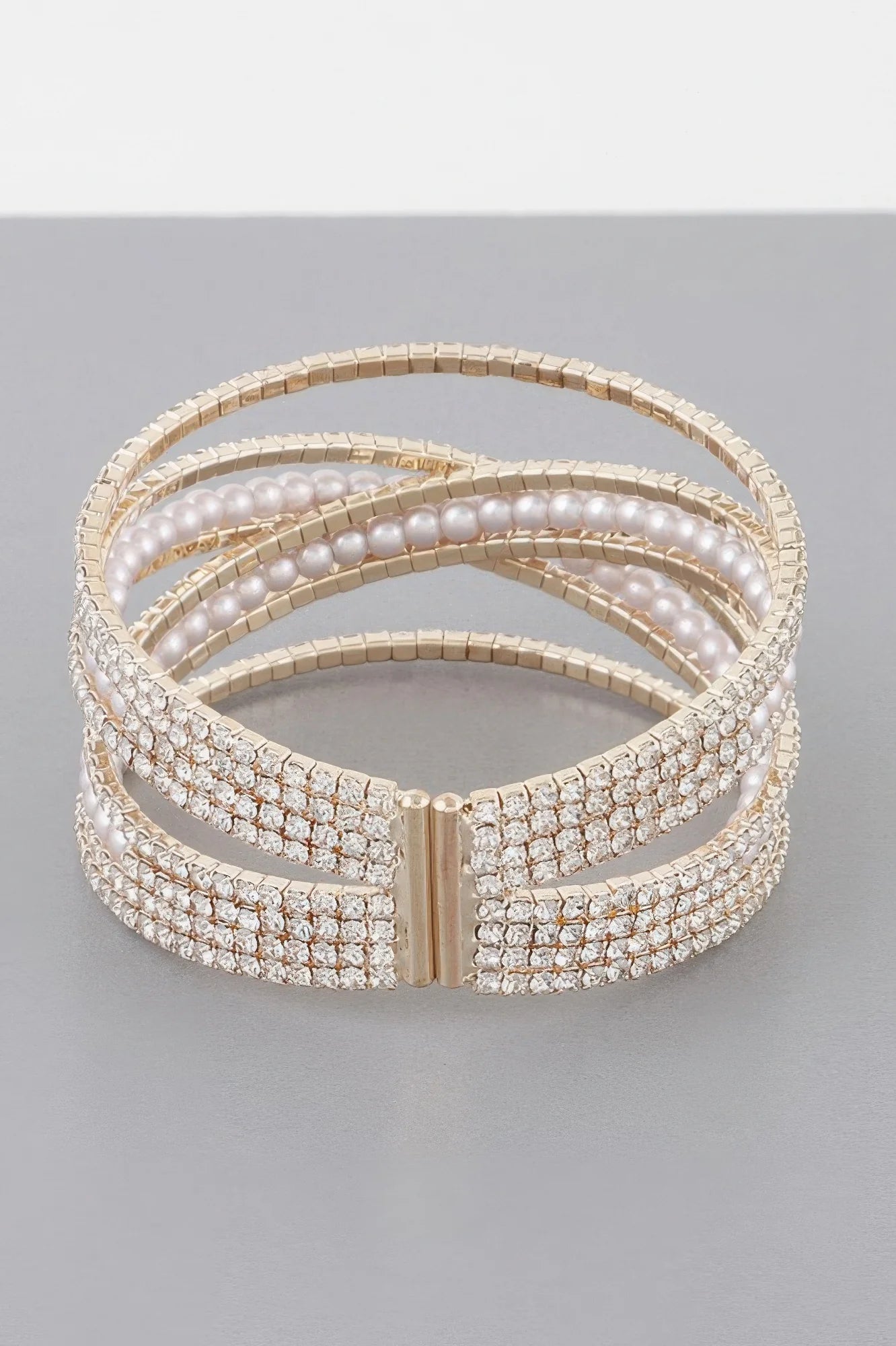 Multi Cross Jewel Cuff Bracelet