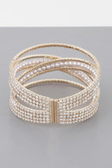 Multi Cross Jewel Cuff Bracelet