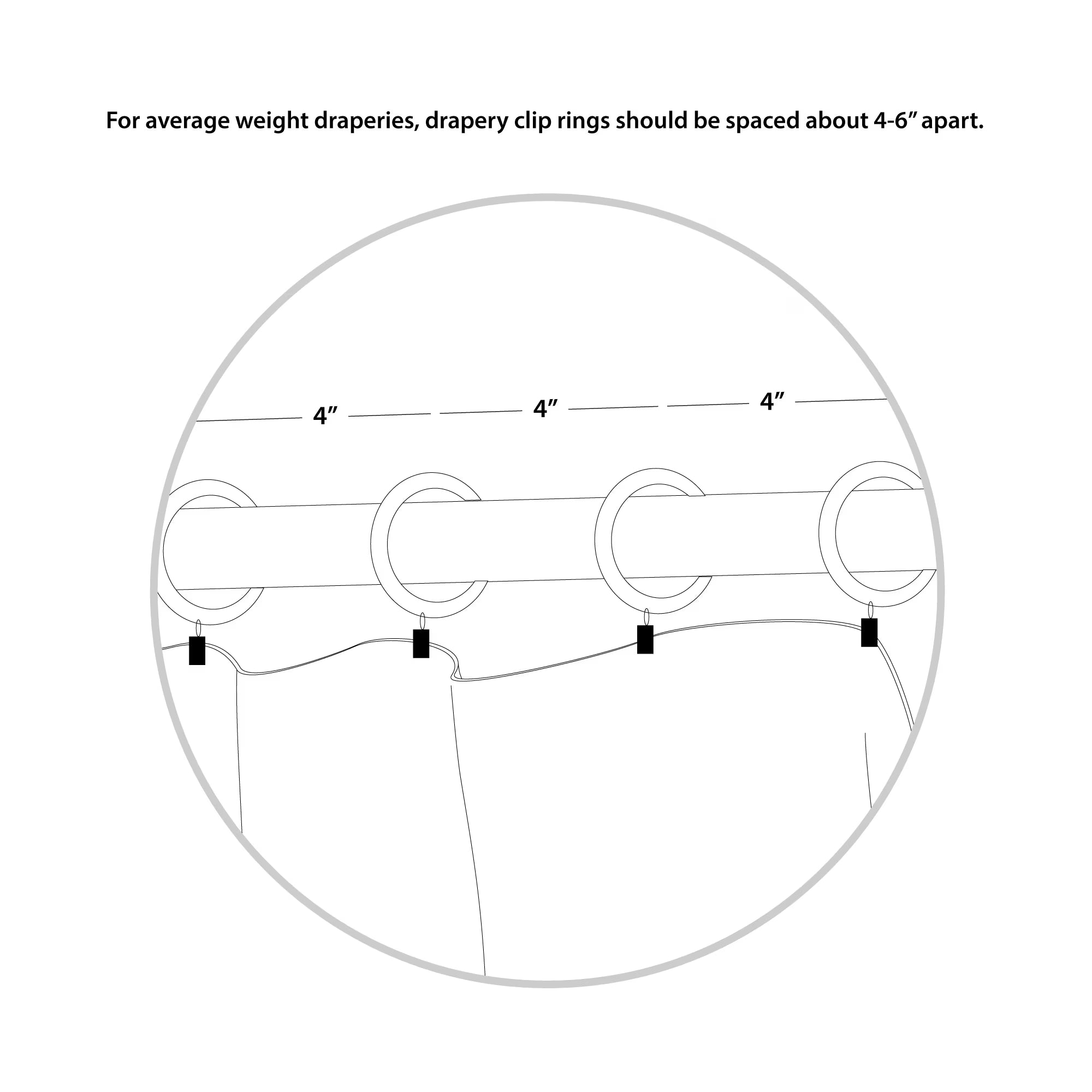 1" White Curtain Clip Rings (7 Pack)