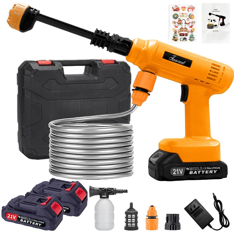 Electric Cordless High Pressure Car Wash Gun Washer Supplies Spray Cleaner Car Wash Cleaning for Car, Truck, Boat & More