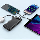 20000Mah Power Bank Portable Charger with Cables Compatible for Iphone, Android Cell Phone