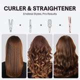 Wavytalk Whirlwind Curl, 360° Airflow Styler with 3 Air Modes & LED Display, 2-In-1 Hair Straightener and Curler with Cooling Air Vents to Lock in Style
