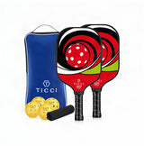 Pickleball Paddles Set of 2, USAPA Approved Fiberglass Pickleball Set with 4 Balls & Carry Bag, Lightweight Rackets for Beginners & Adults