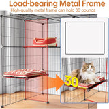 Cat Cages Indoor Enclosure DIY Cat Playpen Catio Detachable Metal Wire Kennels Cats Crate Large Extra Exercise Place Ideal for 1 Cat,35.4 Inches